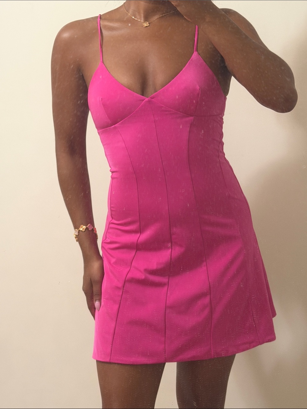 Oh Polly Hot Pink Mini Slip Dress